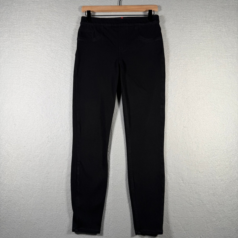 Spanx Look At Me Now Black Twill Leggings High Rise Skinny Pants Womens Size M
